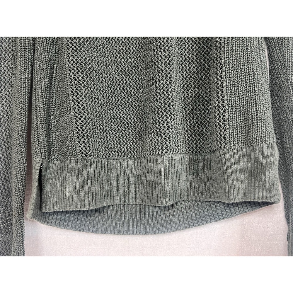 Women's Size Medium Athleta Pullover Sweater Dark Green Open Knit Long Sleeve - Picture 4 of 8